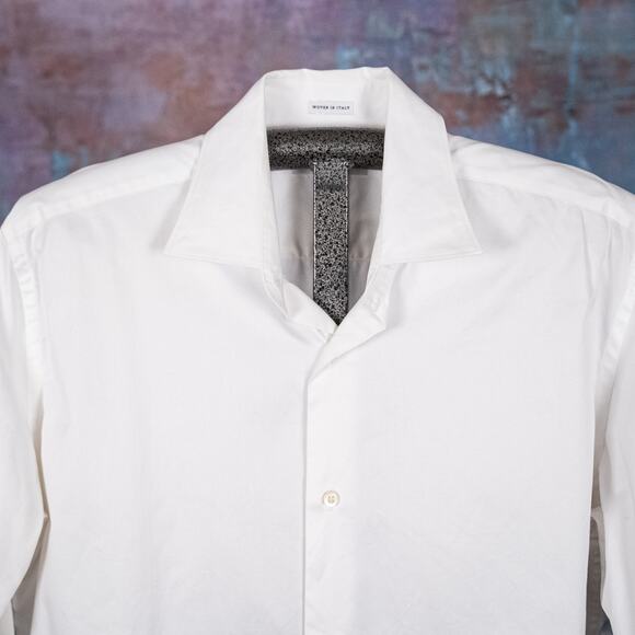 Banana Republic Men's Size 16 - 16 1/2 Long Sleeve Button Up VTG Italian Cotton - Picture 5 of 9